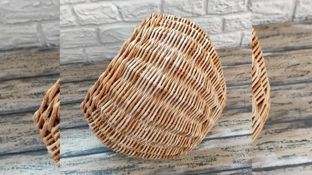 МК. Корзина Горшок из бумажной лозы. #104