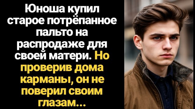 ИСТОРИЯ ИЗ ЖИЗНИ/Юноша купил старое потрёпанное пальто на распродаже для своей матери, а проверив