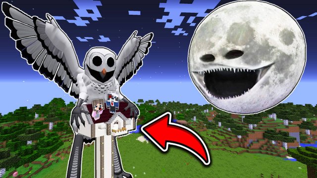 СОВА 99 НОЧЕЙ В ЛЕСУ и ЛУНА ПРОСНУЛАСЬ ПРИШЛА К НАМ ДОМОЙ в МАЙНКРАФТ НУБ И ПРО В MINECRAFT АНИМАЦИЯ