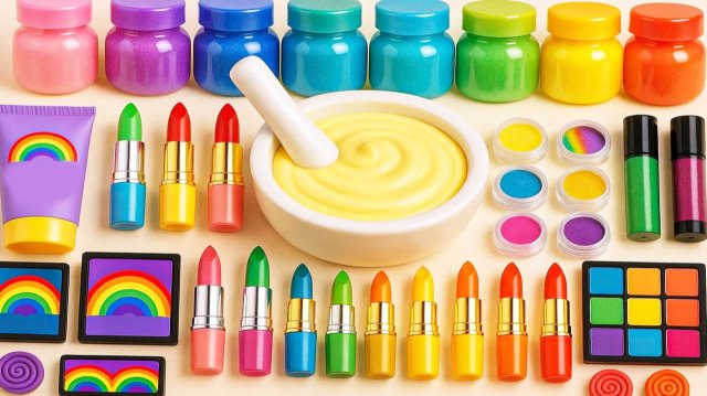 Мультики для детей. Слайм в виде радужного облака из блесток. Смотреть онлайн мультики малышам