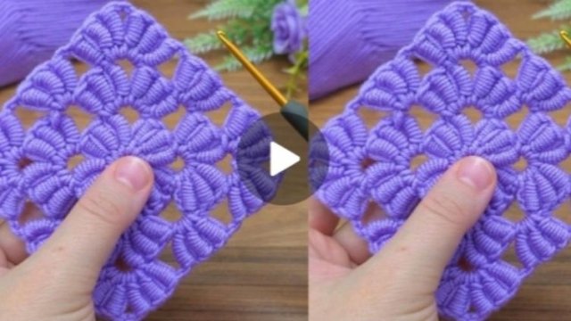 Квадратный мотив крючком #все_в_жизни_связано