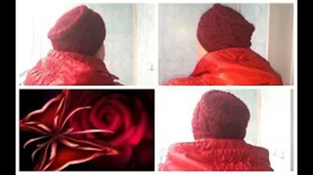 Шапка Кубанка спицами со сложной косой и колосками