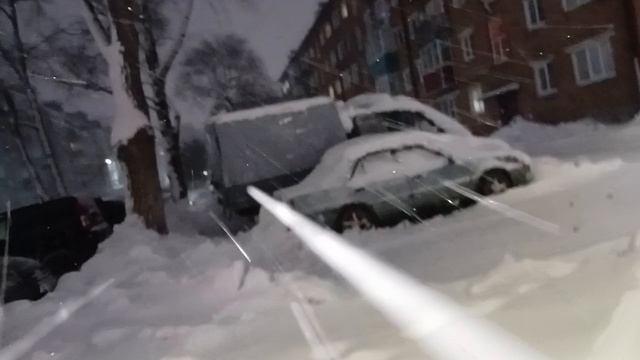 Замело весь город снегом,метель,ураган,буран,прокопьевск кемеровская область