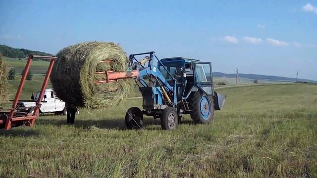 Т-150 МТЗ-82(Кун-10) Погрузка тюков.