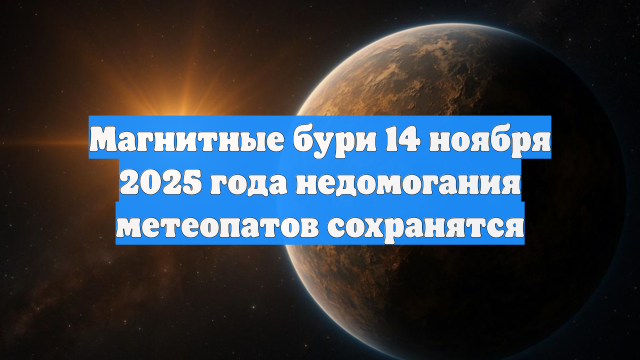 Магнитные бури 14 ноября 2025 года недомогания метеопатов сохранятся