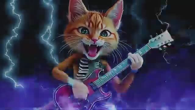 Épico Meme de Hard Rock Gatos Desgarrando Guitarras y Estallando en Caos
