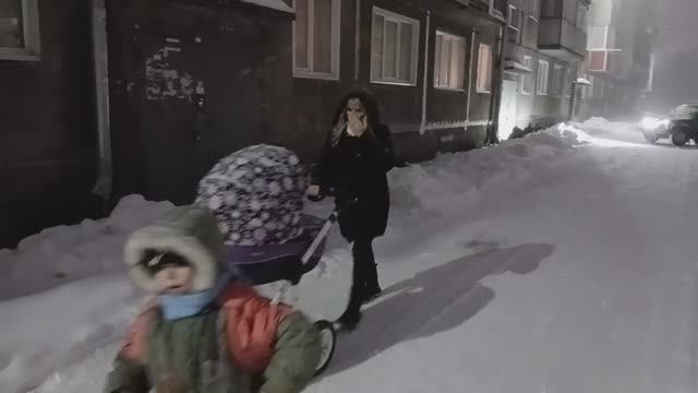 Замело весь город снегом,метель,ураган,буран,прокопьевск кемеровская область