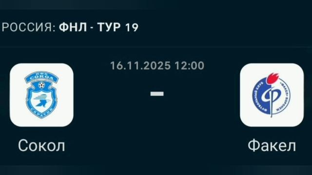 Прогноз ФНЛ 16.11.2025 Сокол против Факела