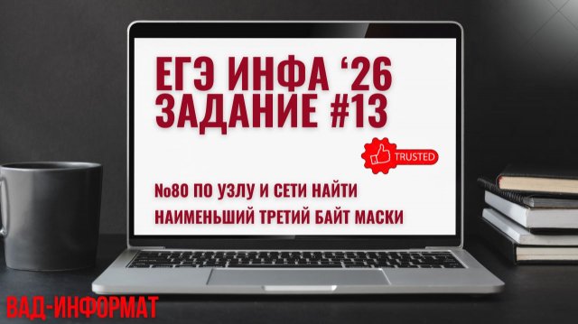 №80 по узлу и сети найти наименьший третий байт маски