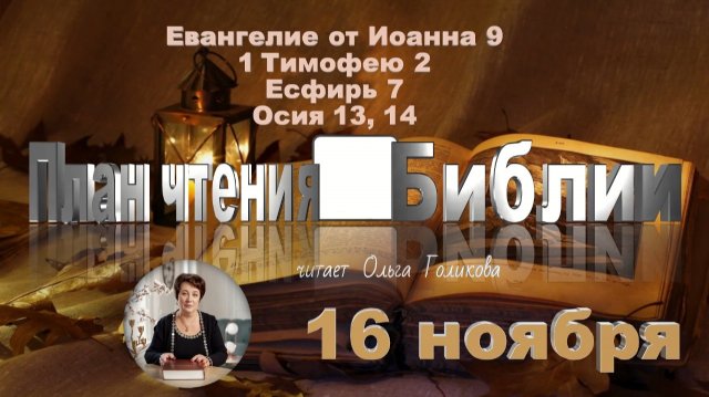 16 ноября - Евангелие от Иоанна 9; 1 Тимофею 2; Есфирь 7; Осия. 13, 14