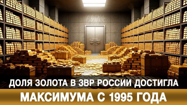 Доля золота в ЗВР России достигла максимума с 1995 года