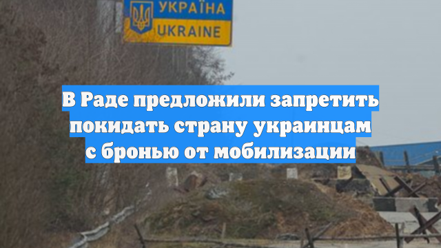 В Раде предложили запретить покидать страну украинцам с бронью от мобилизации