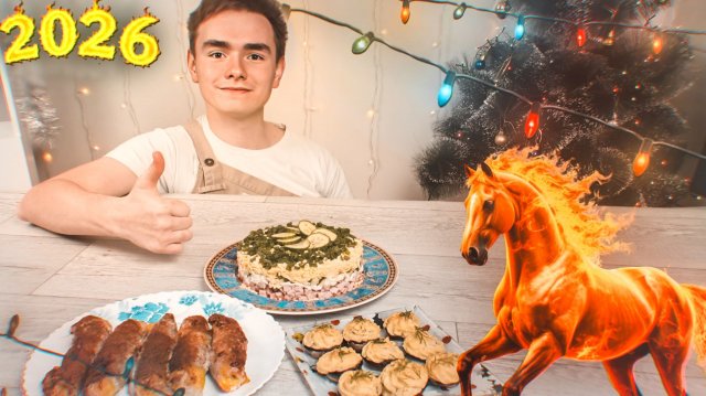 НОВОГОДНИЙ СТОЛ 2026. ЗАКУСКА, ГОРЯЧЕЕ, САЛАТ