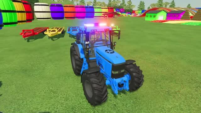 МУЛЬТИКИ ПРО ТРАКТОР И ГРУЗОВИК. ПЕРЕВОЗКА ДЕТСКОЙ БЕТОНОМЕШОКИ НА ПРИЦЕПЕ.