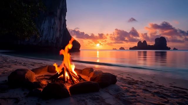 Расслабляющий фон океанские волны и спокойная атмосфера природы. Сон на райском пляже