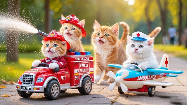 Мультики для детей, сборник мультиков про котят, котята пожарные/мультфильмы