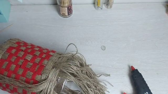 Горшок для цветов СВОИМИ РУКАМИ из бутылки и джута шпагата бечевки