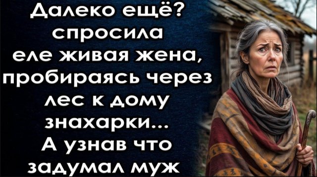 Далеко ещё_ – спросила еле живая жена, пробираясь через лес к дому знахарки... А поняв план мужа