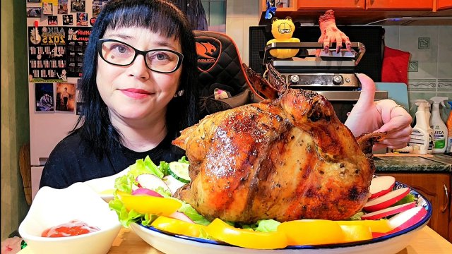 Мукбанг | Курица гриль домашняя | Обжор Асмр