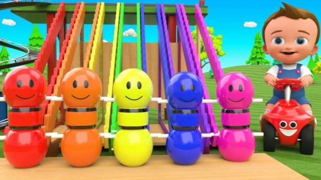 Bowling Alley Color Pins Toys 3D | Learning Colors with Baby Fun Play Kids Children Toddler Edu Toys
