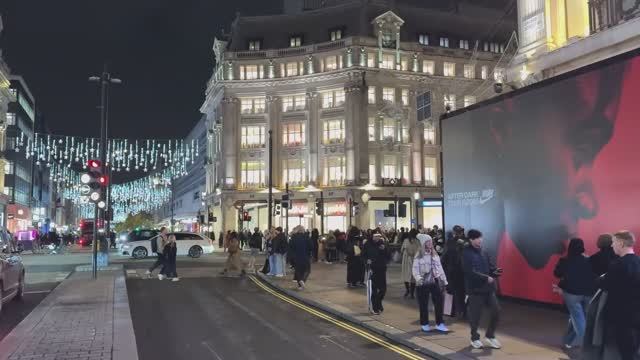 Экскурсия по рождественскому Лондону 2025✨Оксфорд-стрит 🎄 4K HDR