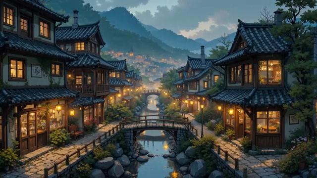 Cozy Japanese City Café Cozy Old Town Ambience for Relaxation Calm Mind