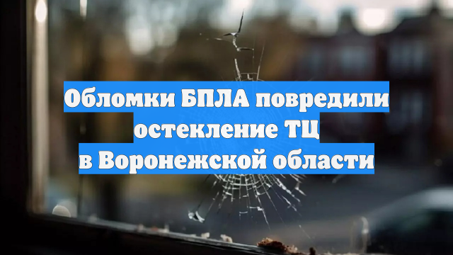 Обломки БПЛА повредили остекление ТЦ в Воронежской области