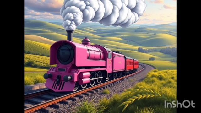 Детский мультфильм: песня про розовый чух-чух / паровоз, который едет прямо в Барнаул