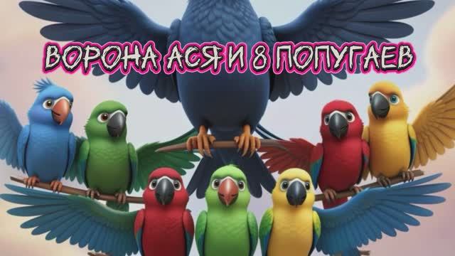 Ворона Ася и 8 попугаев