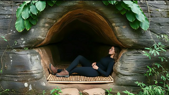 Строю убежище в обычной скале посреди леса. Выживание. Бушкрафт