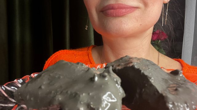 ASMR crunch of chalk in paste/ Мел Хвалынский, Добрый, паста из Серого Жемчуга