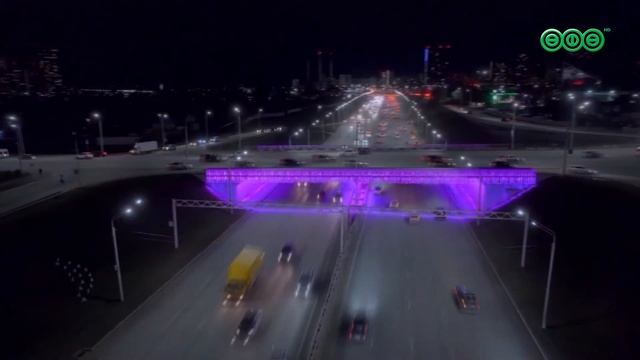 Архитектурная подсветка появилась еще на одном путепроводе в Уфе