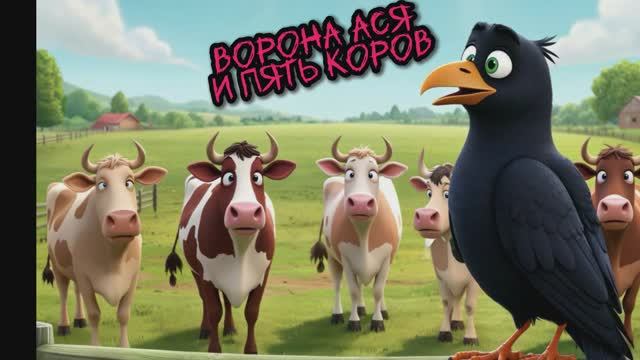 Ворона Ася и пять коров 🐄🐄🐄