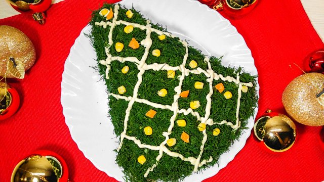 Новогодний Салат МУЖСКОЙ. Очень калорийный.