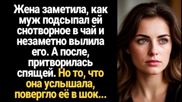 ИСТОРИЯ ИЗ ЖИЗНИ/Жена заметила, что муж подсыпал снотворное ей в чай и она услышала, что он говорит