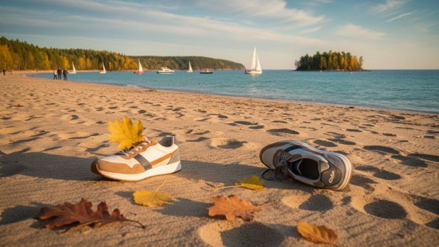 Осенний пляж Falls beach