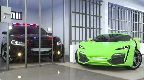 Сержант Лукас на полицейской машине догоняет спортивную машину, нарушившую