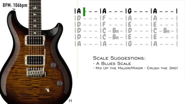 Old Shool Rock n Roll Guitar Backing Track in A