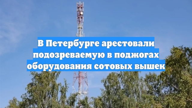 В Петербурге арестовали подозреваемую в поджогах оборудования сотовых вышек