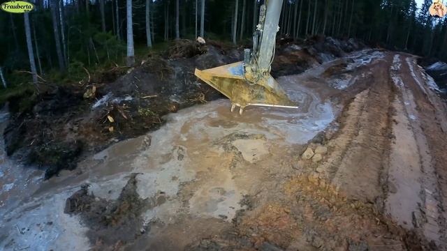 Строительство, дренажные работы , лесная дорога, продолжение