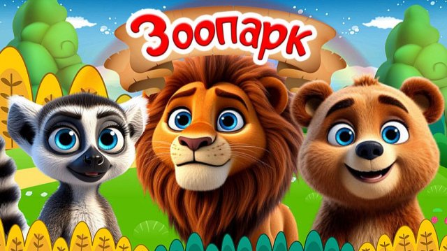 ЗООПАРК + Животные в Зоопарке + Звуки Животных + Развивающие Мультики про Животных