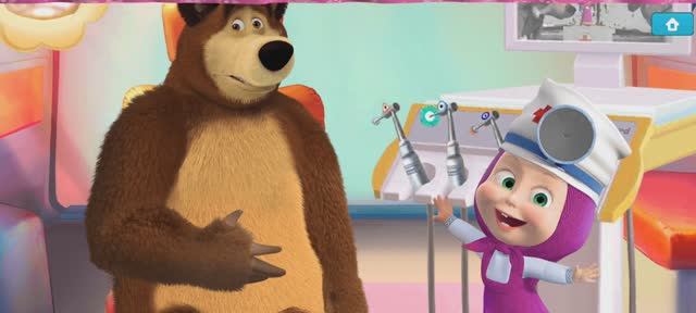 Маша и Медведь Мультфильм Игра Зубной врач