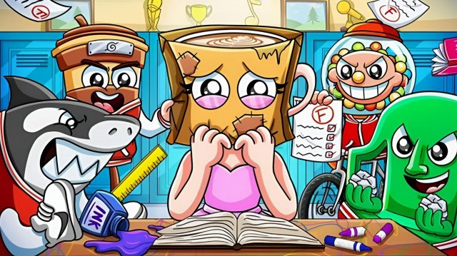 Балерина Капучина прячет лицо в школе. Юная Балерина Капучина