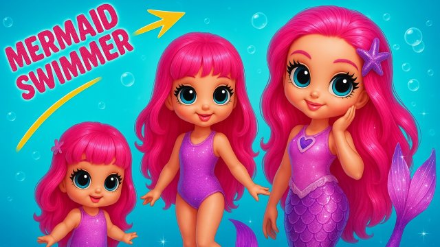 Девочка Русалка растет! Как стать чемпионкой по плаванию? Поделки для кукол ЛОЛ ОМГ!