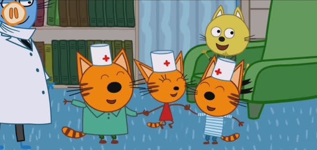Три Кота Мультфильм Игра Прививка от ОРВИ.