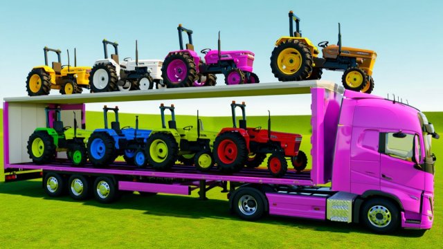 МУЛЬТИКИ ПРО МАШИНКИ НА ФЕРМЕ ДЛЯ ДЕТЕЙ 🚚 КАТАЕМСЯ НА АВТОВОЗЕ И РАЗНОЦВЕТНЫХ ТРАКТОРАХ ДЛЯ ДЕТЕЙ