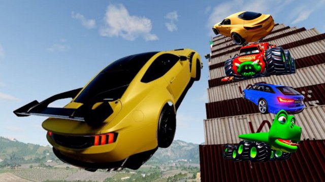 СПУСК С ГОРКИ автомобилей с высокой рампой – BeamNG Drive