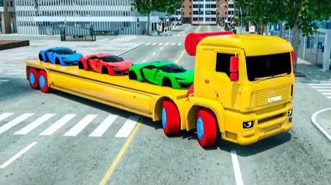 Длинный Камаз перевозит гоночную машину | Wheel City Heroes (WCH) - Мультфильм для детей о пожарной