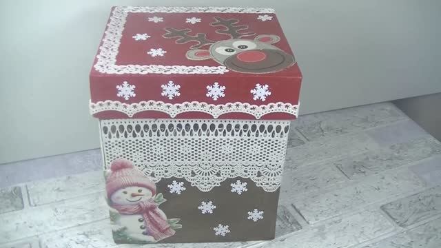 Зимняя сказка .Картонная шкатулка с двумя ящиками для уюта .