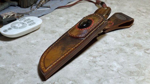 Нож ручной работы дамаск С.Тихомирова зирикот рог буйвола макумэ ганэ